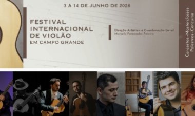 Concerto gratuito no Teatro Glauce Rocha abre Festival Internacional de Violão em Campo Grande