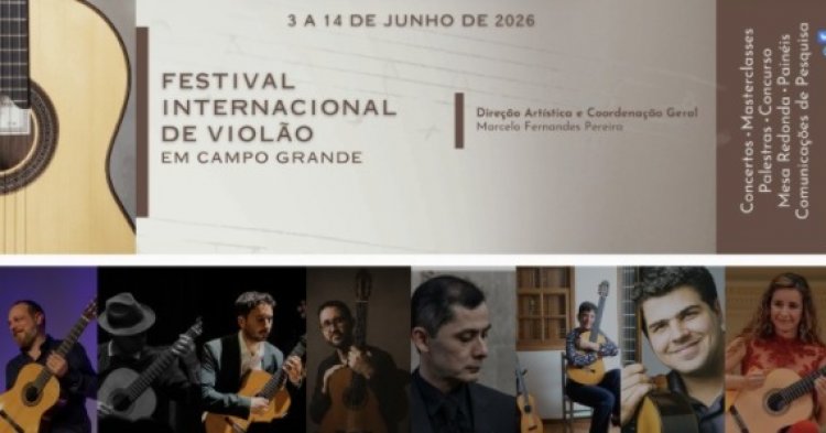 Concerto gratuito no Teatro Glauce Rocha abre Festival Internacional de Violão em Campo Grande