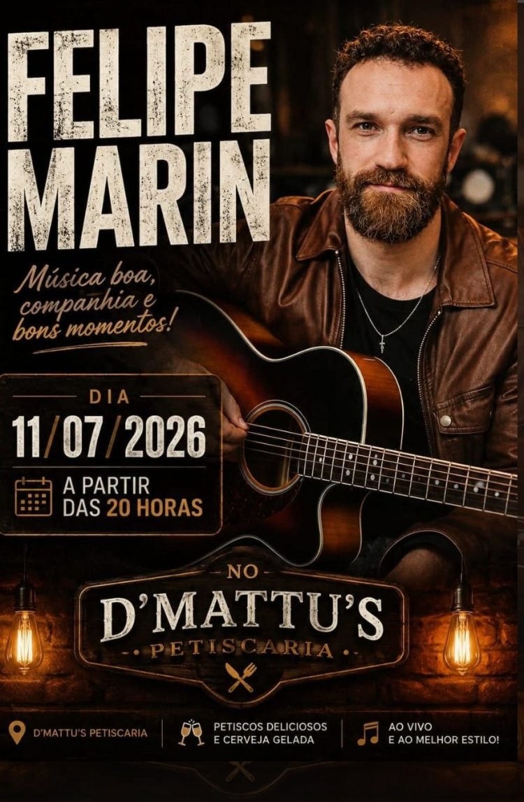 Felipe Marin se apresenta neste sábado no D'Mattu's Petiscaria em Três Lagoas