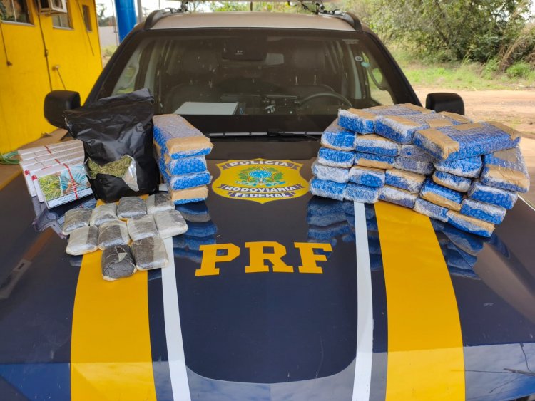 PRF apreende drogas e cigarros contrabandeados durante fiscalização em Água Clara (MS)