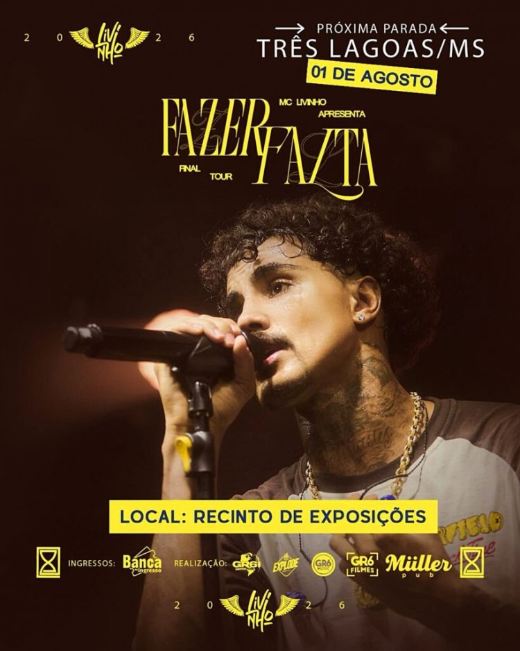 MC Livinho é a grande atração deste sábado em Três Lagoas e promete agitar a noite