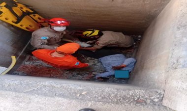 Bombeiros resgatam em Três Lagoas, trabalhador que caiu em fosso nesta sexta-feira